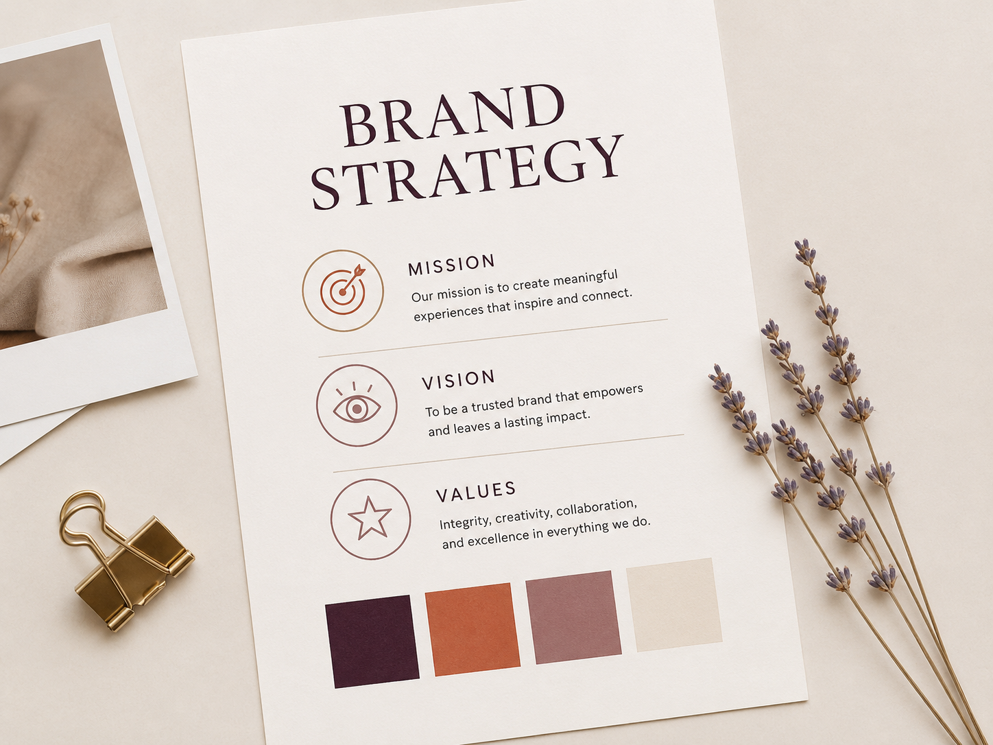 Brand Strategy Sheet dashboard snippet